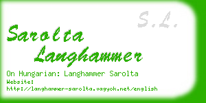sarolta langhammer business card
